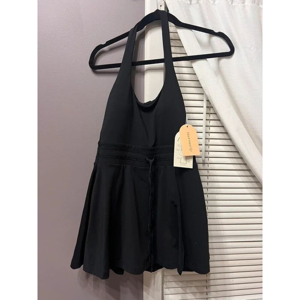 NWT Blogilates black romper active dress halter